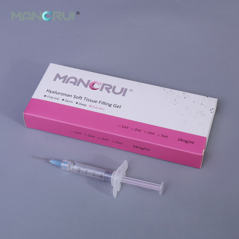 Cross-linked Hyaluronic Acid Filler Subskin 2ml chin FIller, each cheek need 2ml ( The cheeks look more plump)（Certified by CE and FDA.）