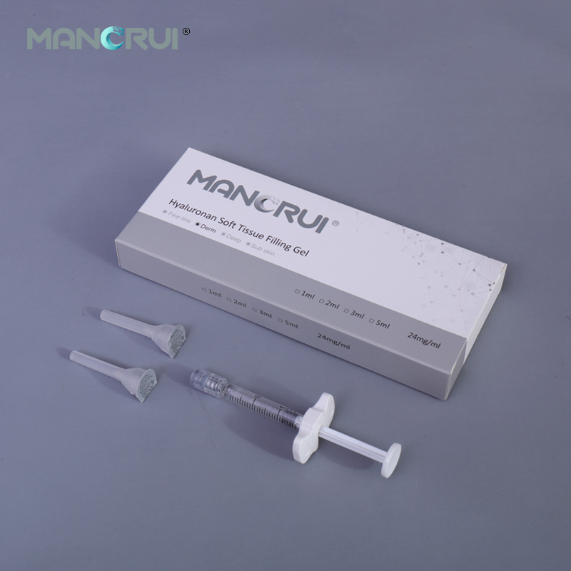 Derm 1ml Cross Linked Hyaluronic Acid Filler Lip Filler, Natural lip plumping effect.,  for Marionette Line, Glabella lines (frown lines) , Mid-depth smile lines,Moderate nasolabial folds,  Cheek contour wrinkles