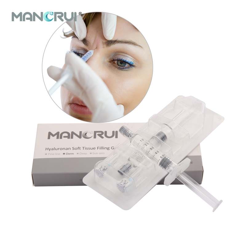 Cross Linked Hyaluronic Acid Filler Derm 5ml， 1 piece can address lip plumping and mid-layer facial wrinkles